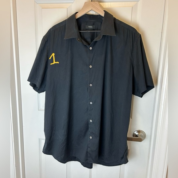 THEORY MENS BUNDLE BLACK AND DARK NAVY XXL BUTTON SHIRTS - Picture 3 of 16